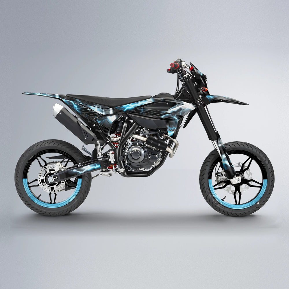 FLASH Beta supermoto graphics kit in Light Blue & White