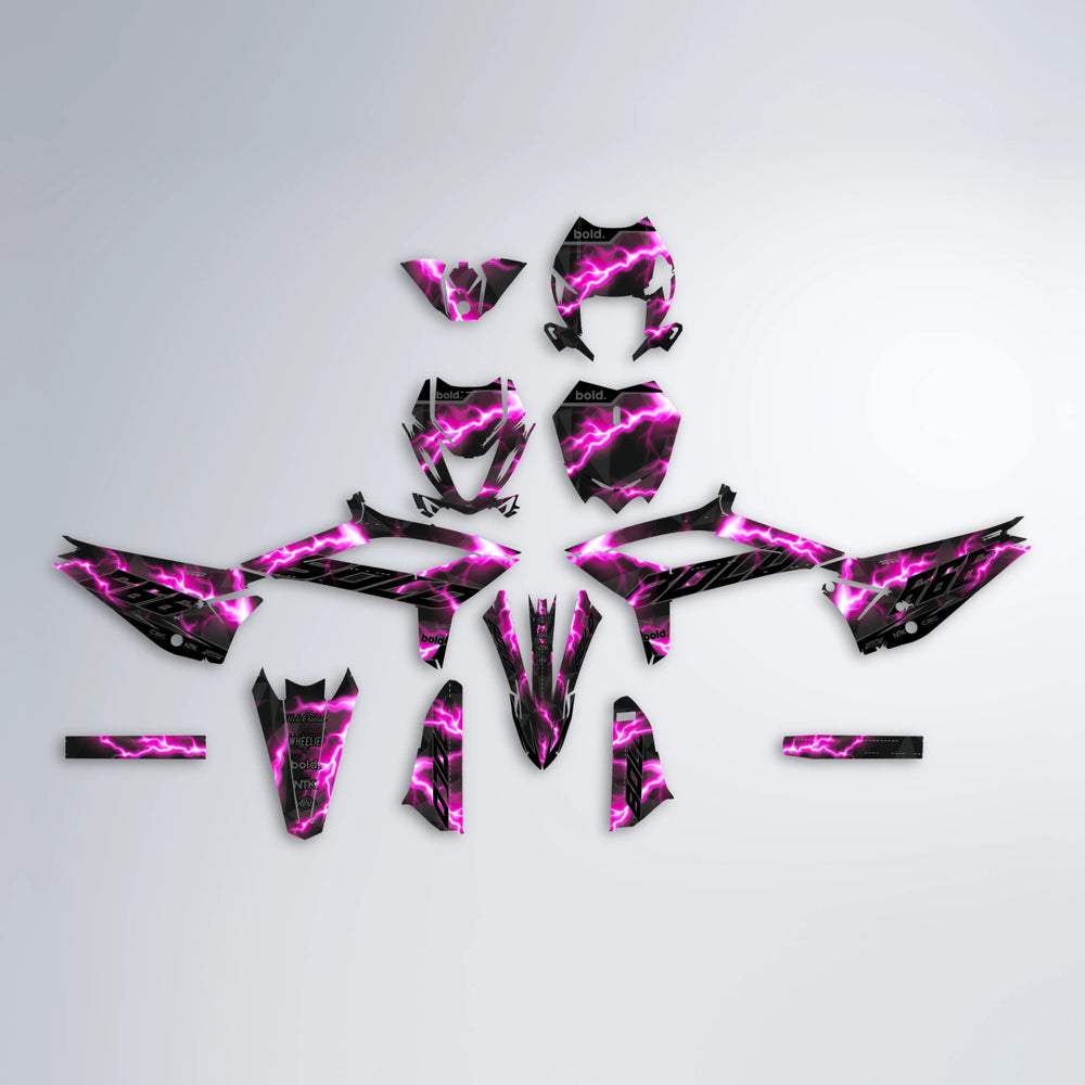 FLASH Beta graphics kit parts layout in Pink