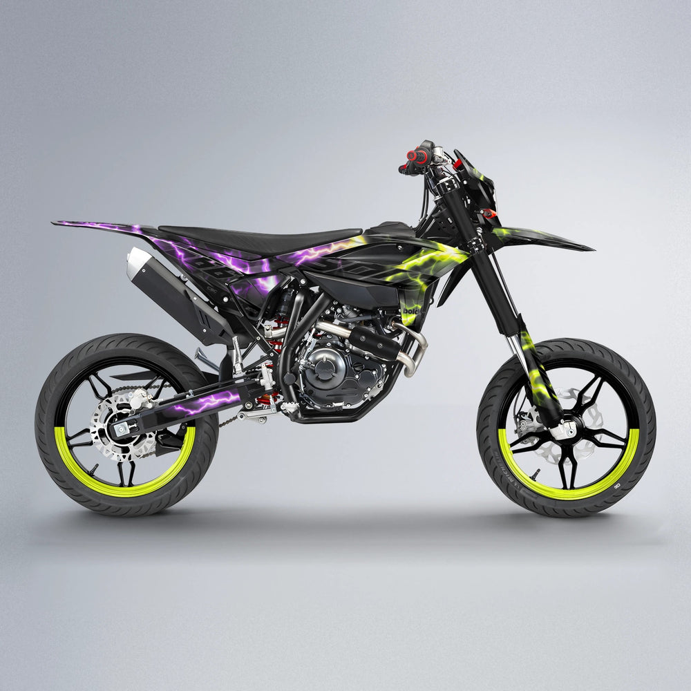 FLASH Beta supermoto graphics kit in Purple & Yellow