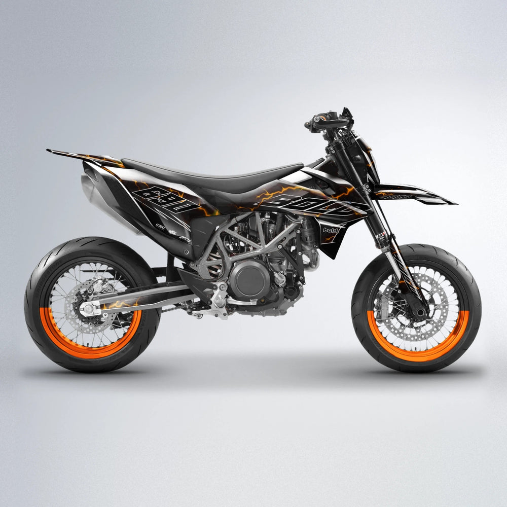 FLASH KTM SMC 690 supermoto graphics kit in Custom Colour