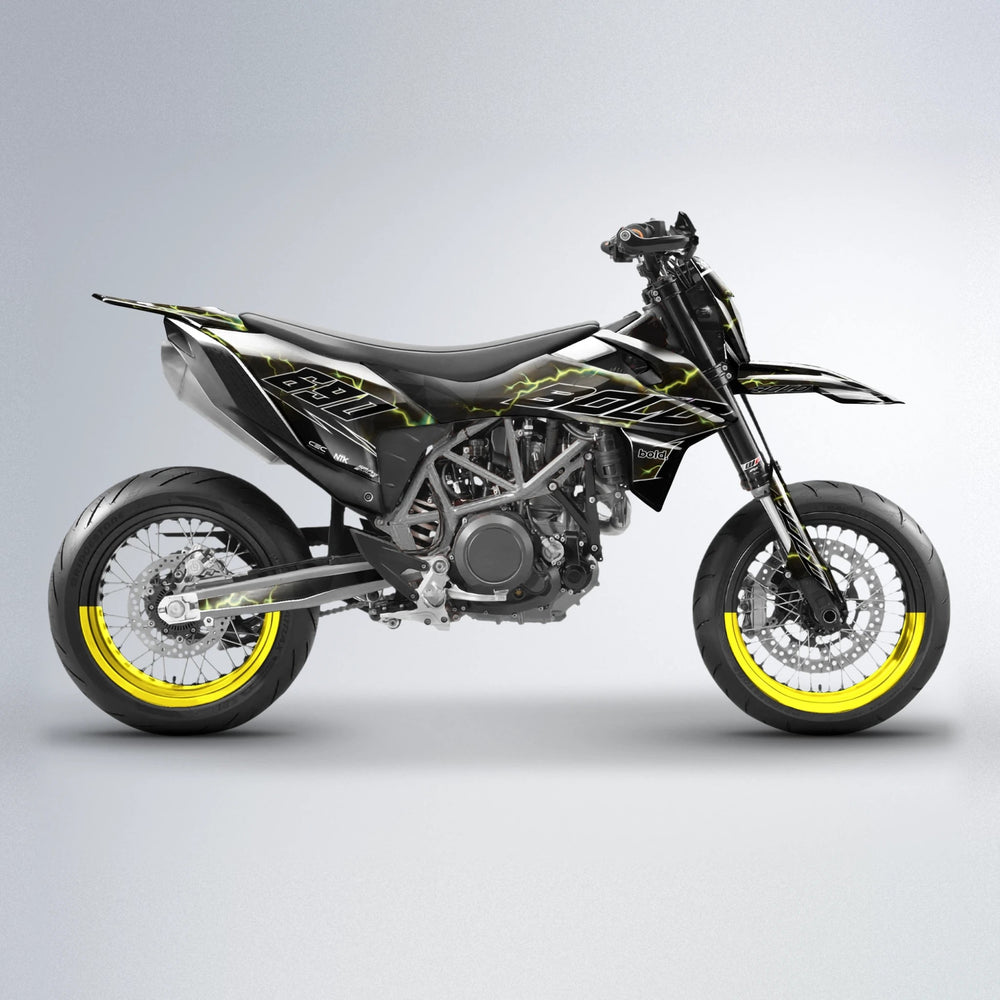 FLASH KTM SMC 690 supermoto graphics kit in Yellow
