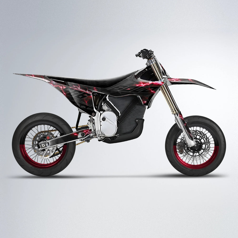 FLASH Stark Varg SM supermoto graphics kit in Black & Red
