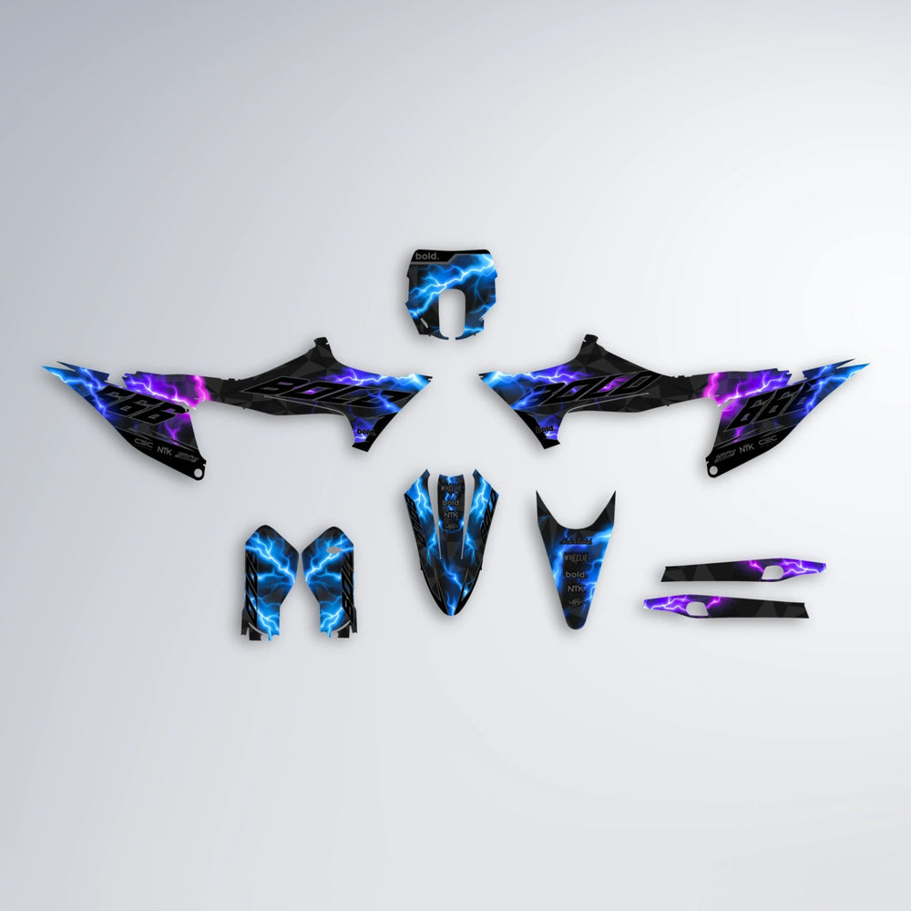 FLASH Stark Varg SM graphics kit parts layout in Blue Purple Fade