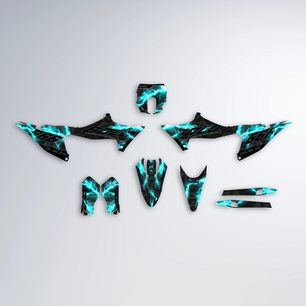 FLASH Stark Varg SM graphics kit parts layout in Teal