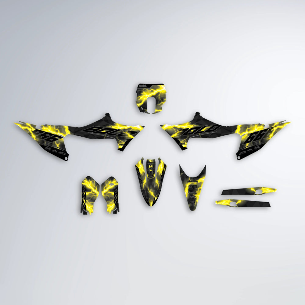 FLASH Stark Varg SM graphics kit parts layout in Yellow