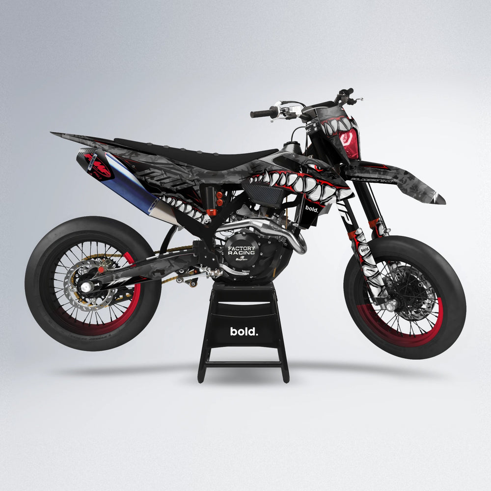 FLIGHT supermoto graphics kit in Black & Red