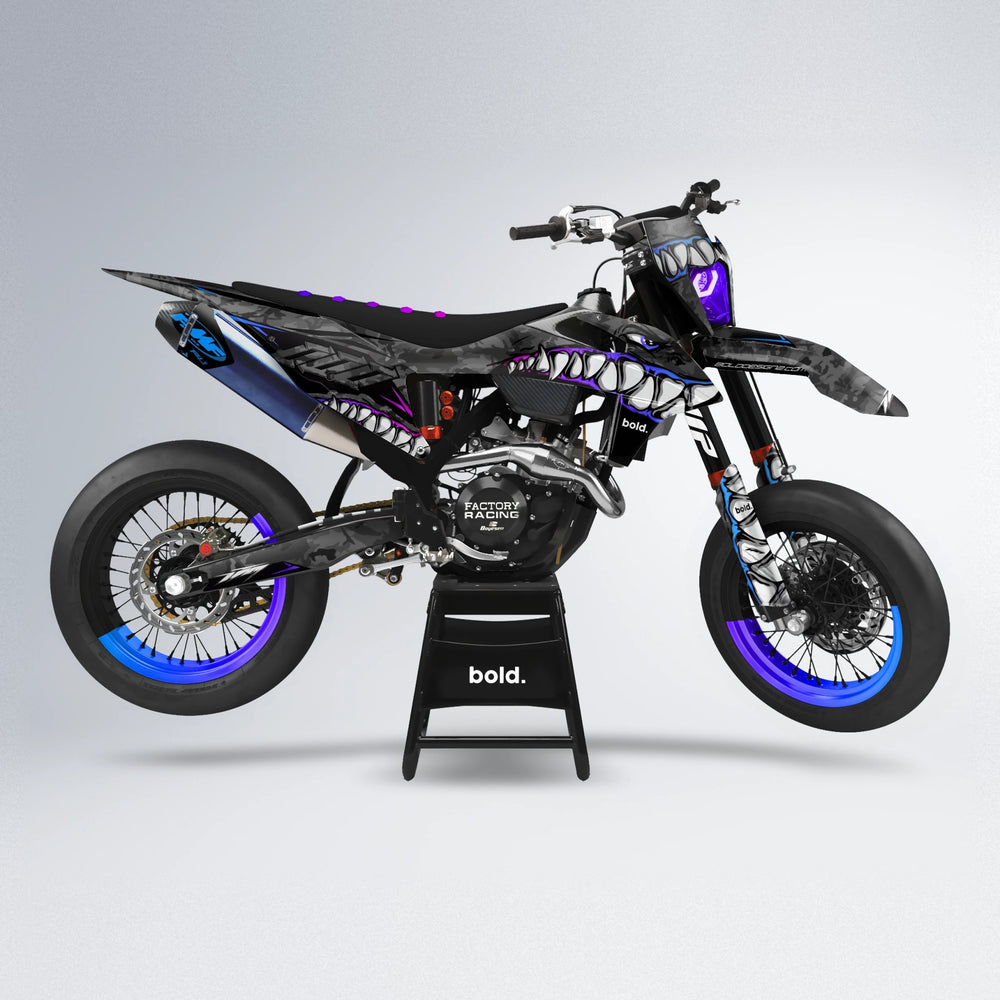 FLIGHT supermoto graphics kit in Blue Purple Fade