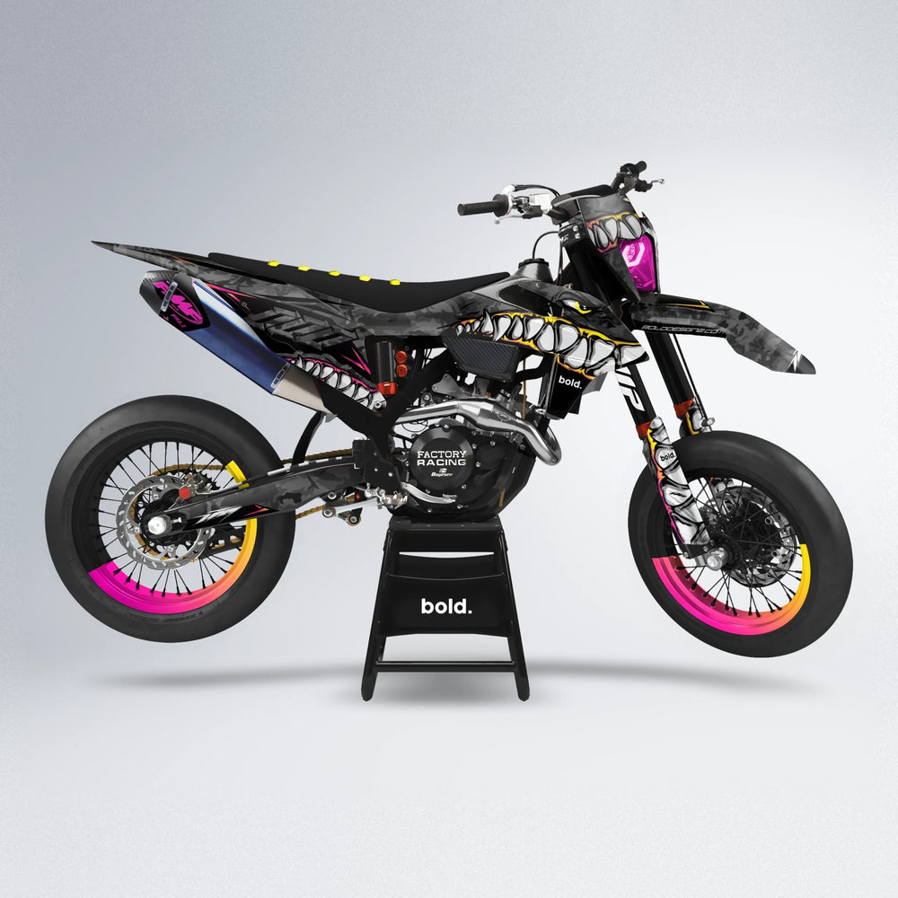 FLIGHT supermoto graphics kit in Pink & Yellow