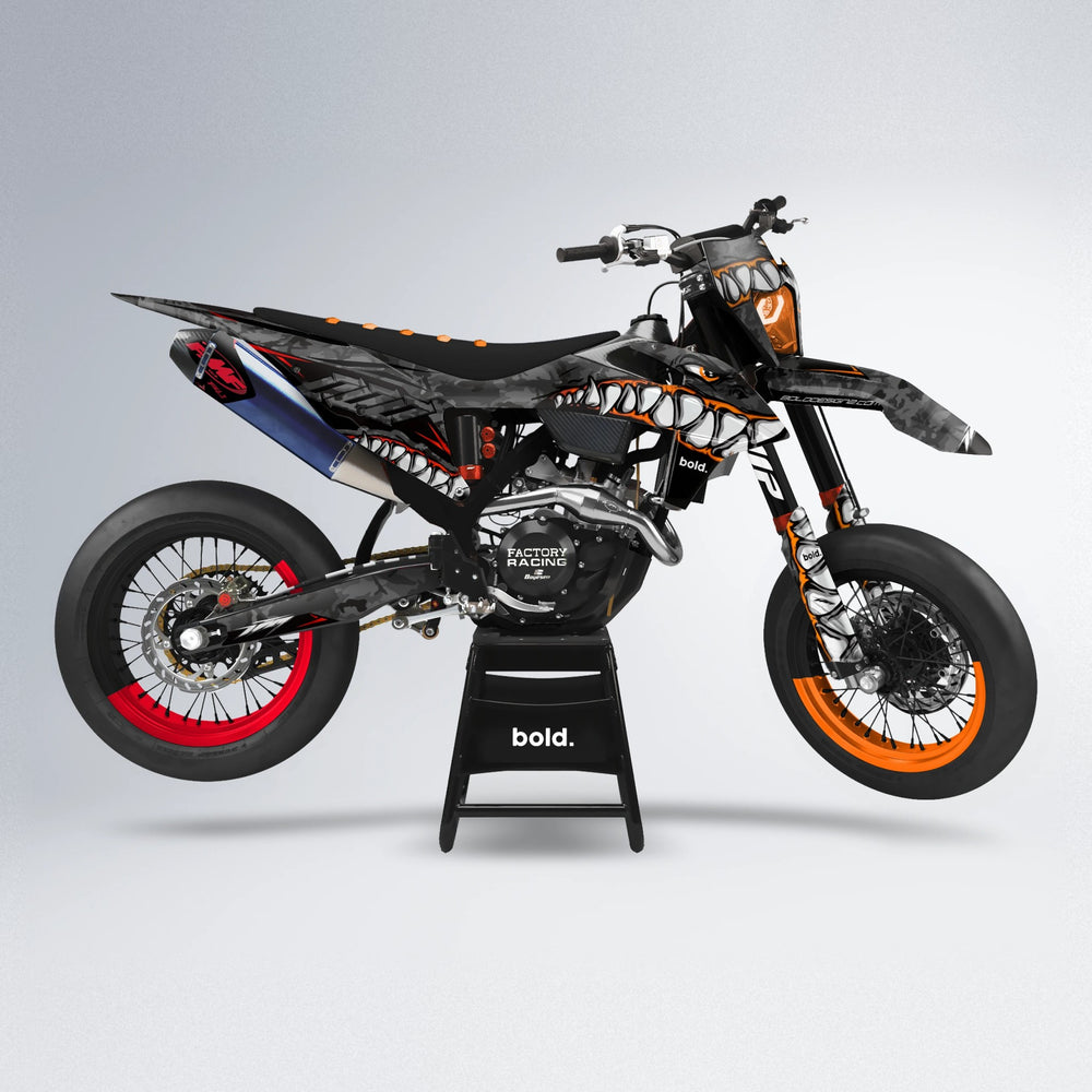 FLIGHT supermoto graphics kit in Red & Orange