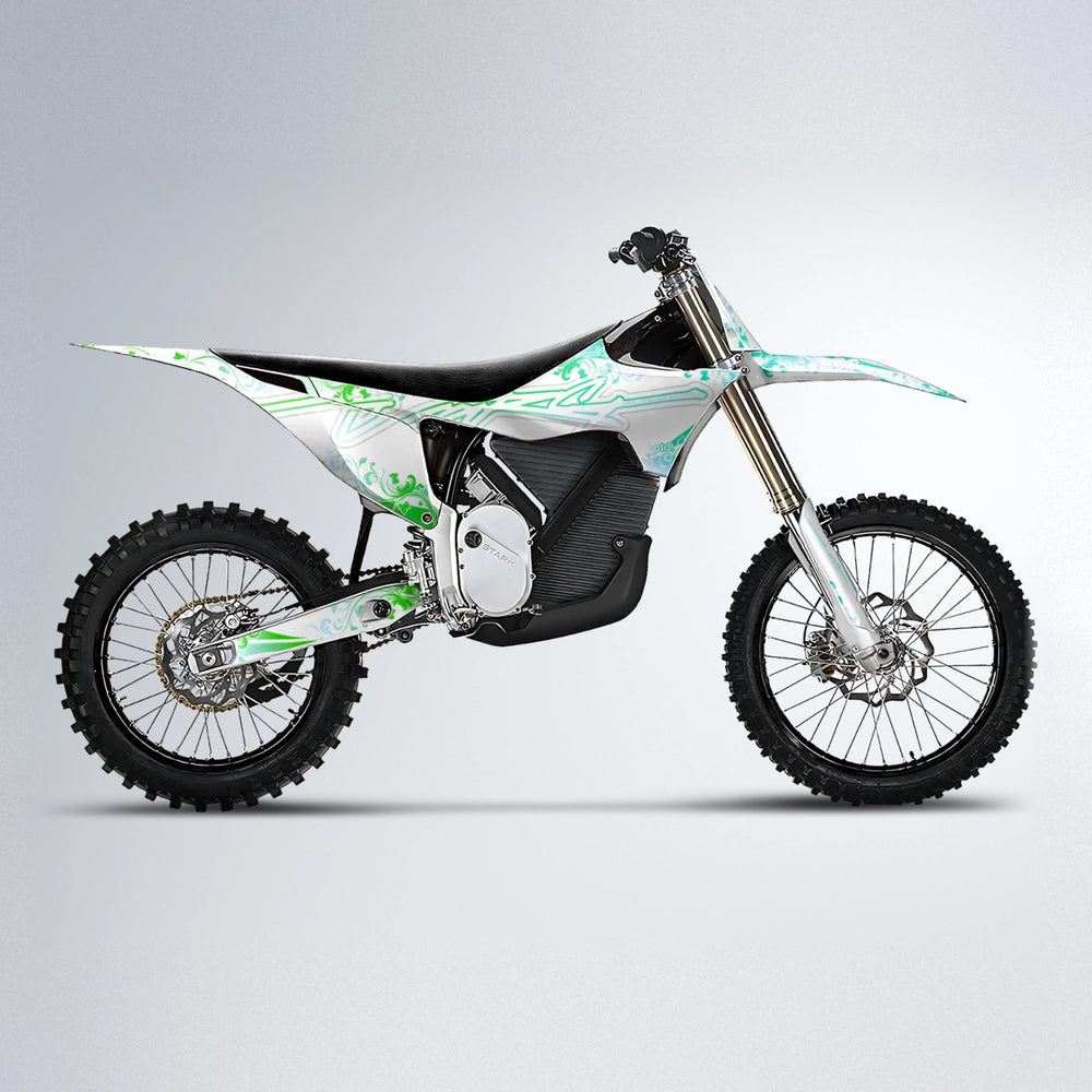 FLORAL Stark Varg MX motocross graphics kit in Cyan & Green