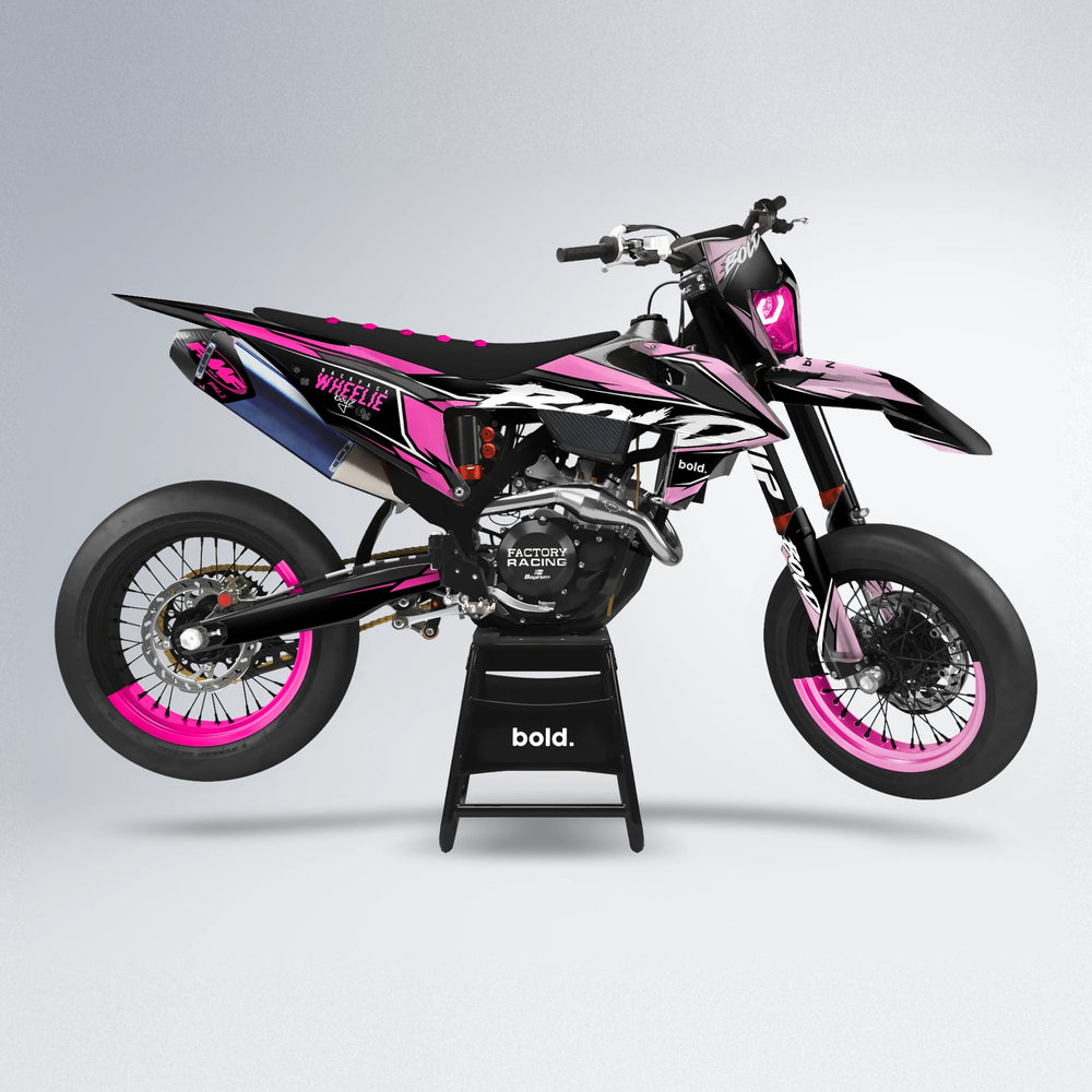 FURY supermoto graphics kit in Flamingo