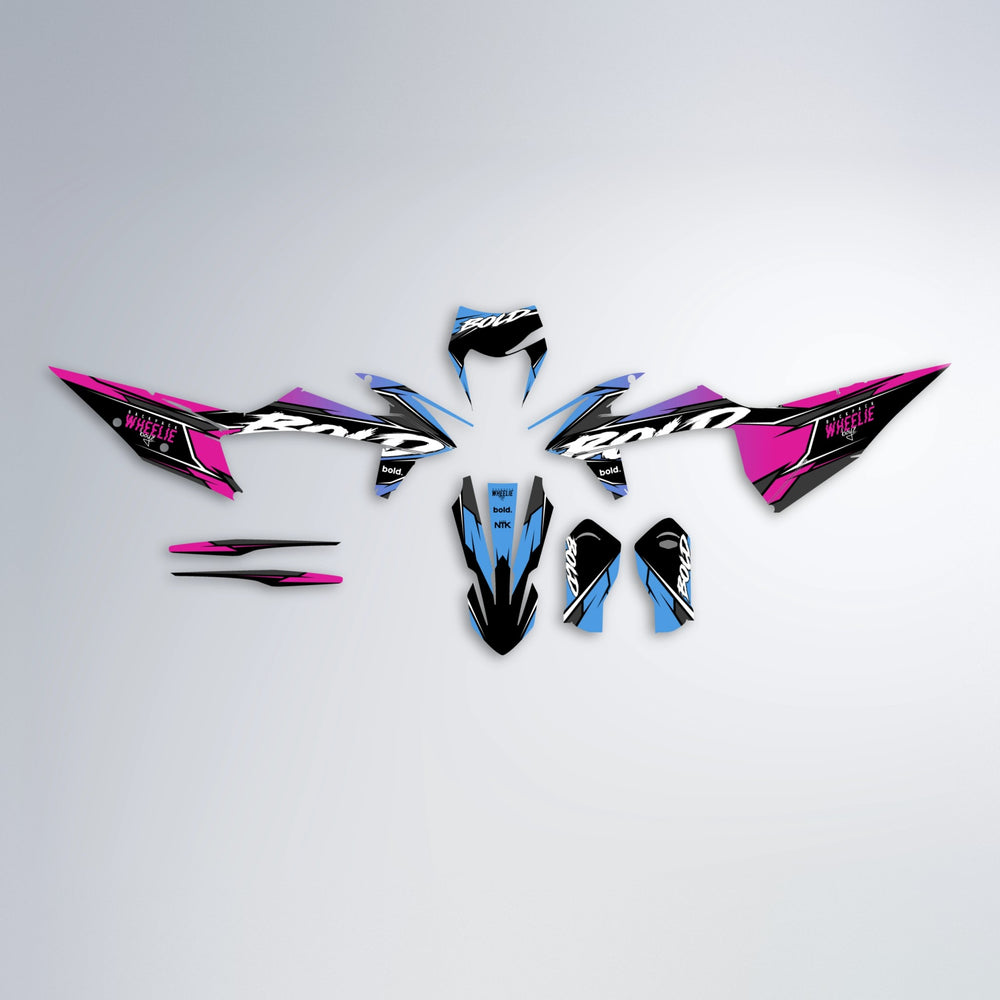 FURY graphics kit parts layout in Pink & Light Blue