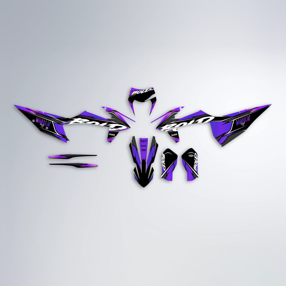 FURY graphics kit parts layout in Purple Chrome