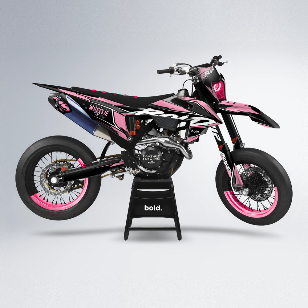 FURY supermoto graphics kit in Sakura Pink