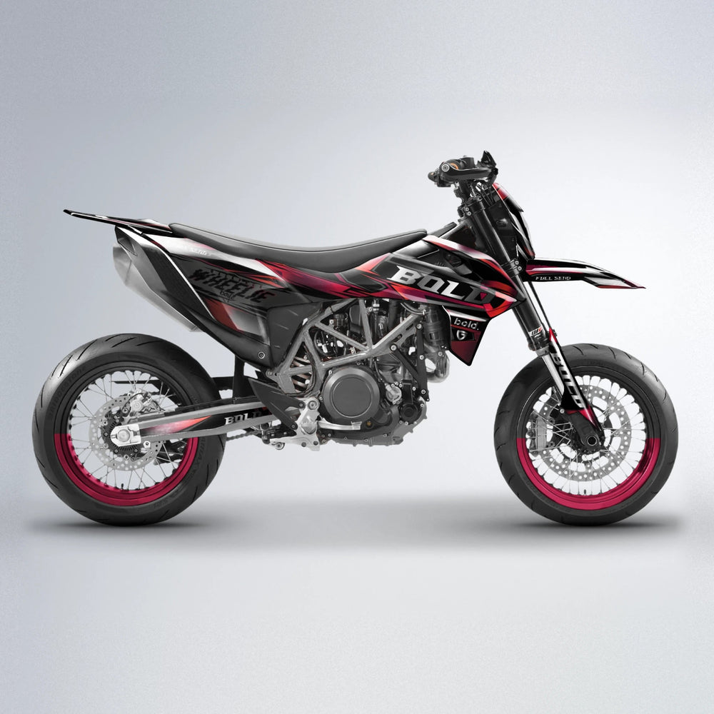 GEBEL V1 KTM SMC 690 supermoto graphics kit in Black & Red