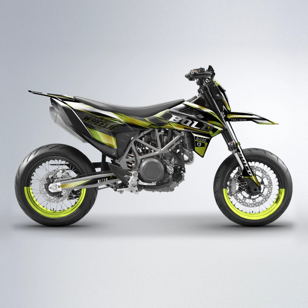 GEBEL V1 KTM SMC 690 supermoto graphics kit in Olive