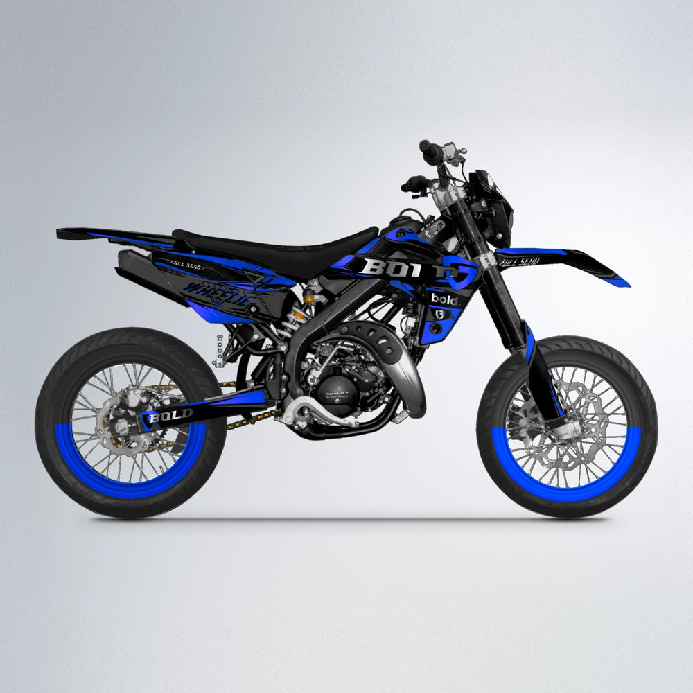 GEBEL V1 Rieju MRT supermoto graphics kit in Blue