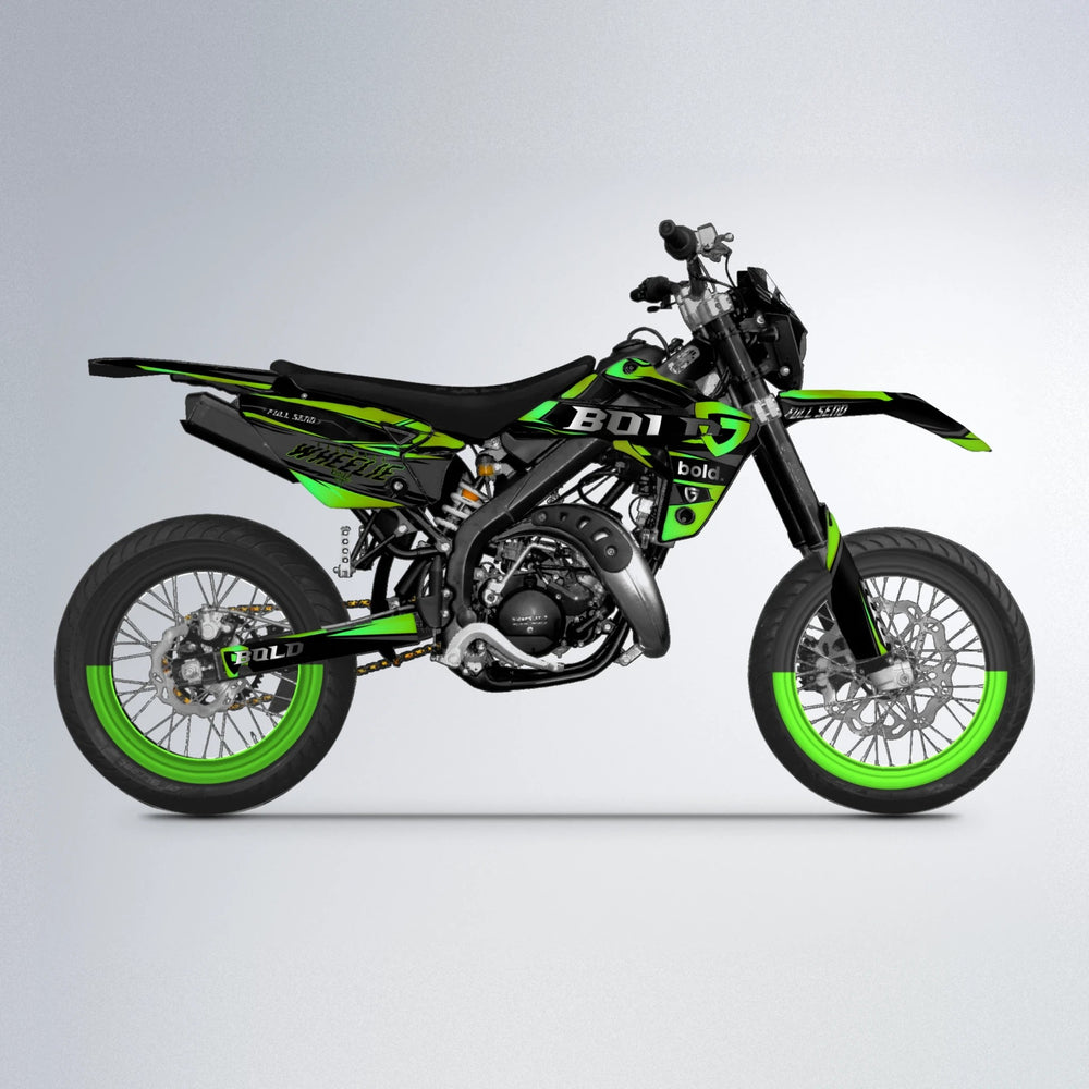 GEBEL V1 Rieju MRT supermoto graphics kit in Green
