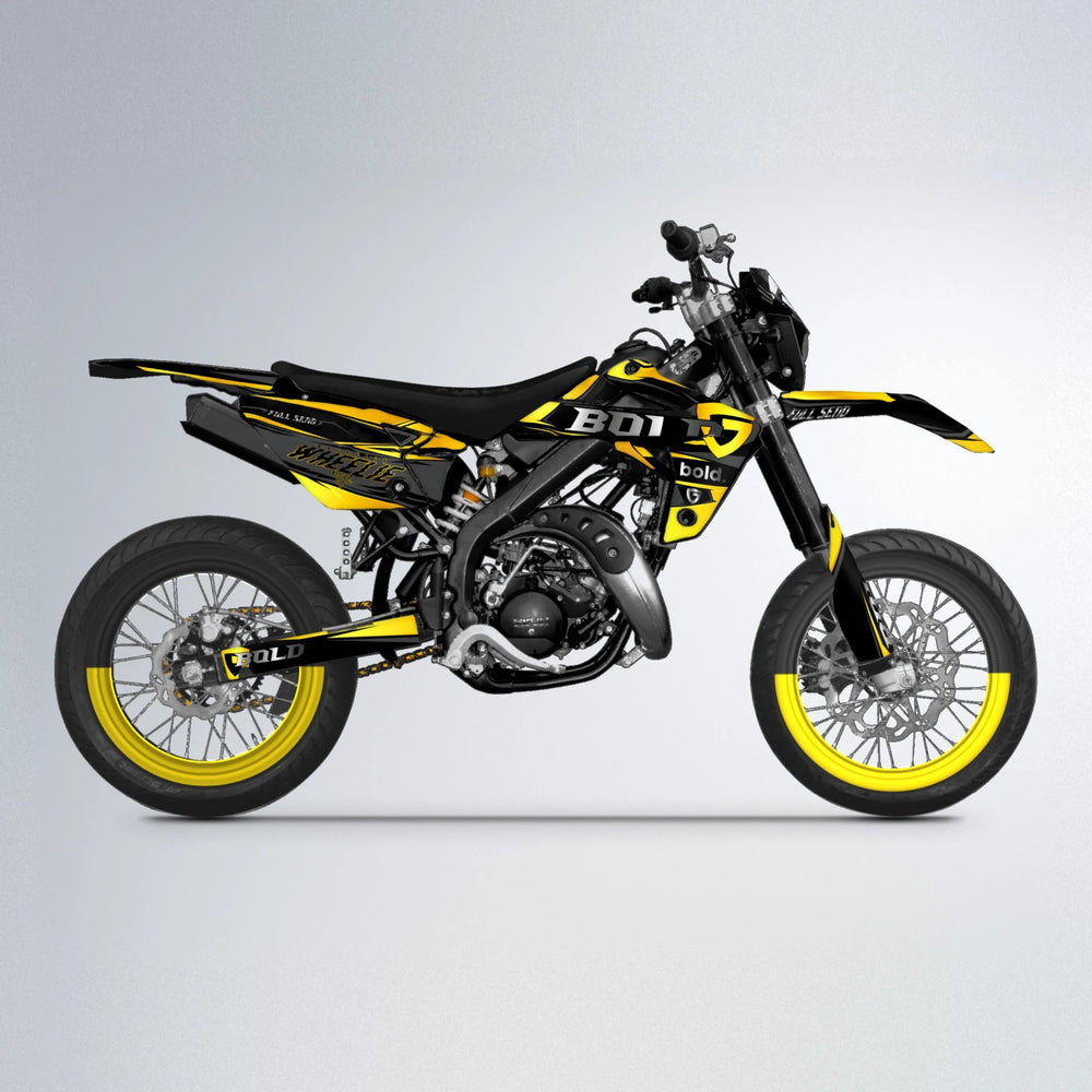 GEBEL V1 Rieju MRT supermoto graphics kit in Yellow