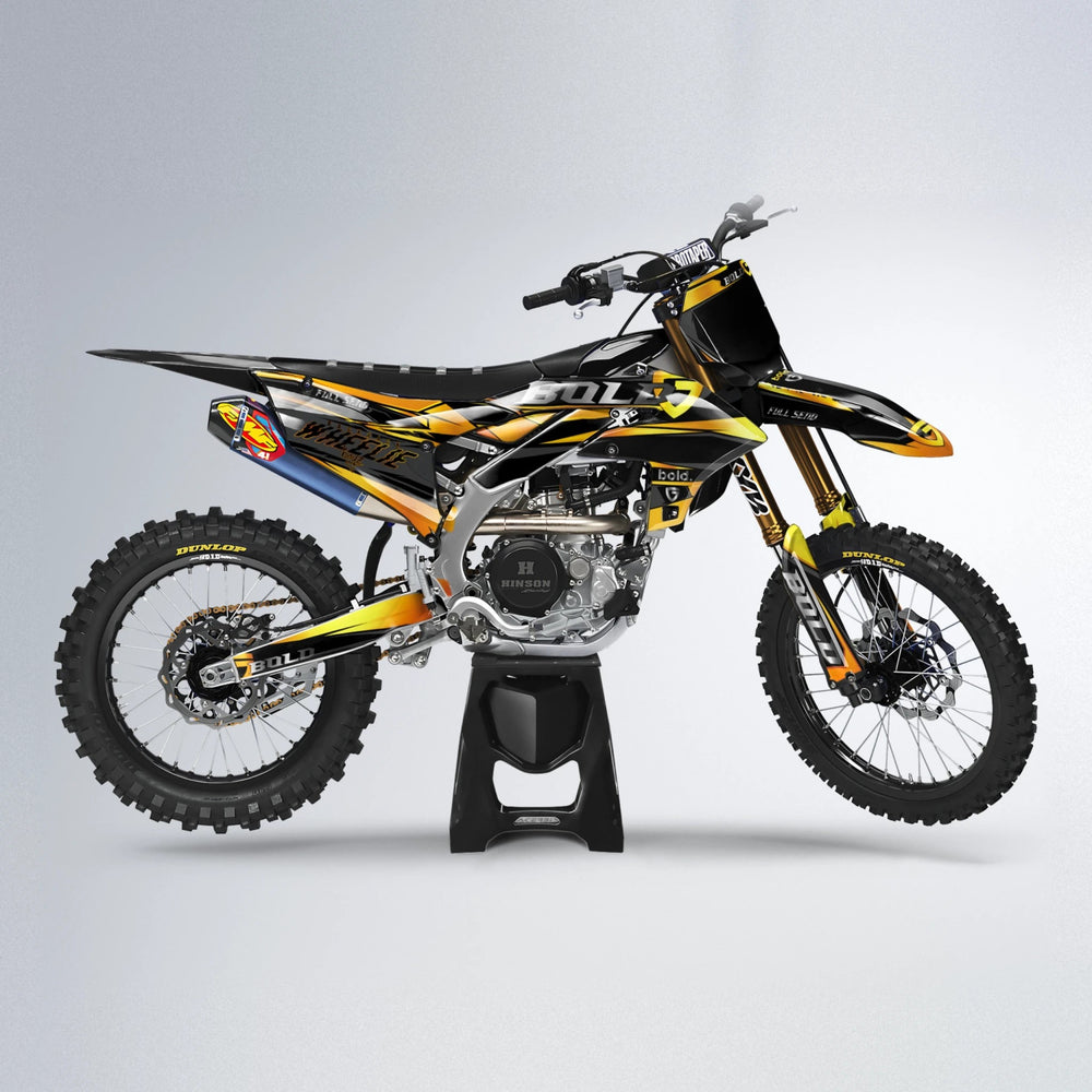 GEBEL V1 Yamaha YZF MX motocross graphics kit in Orange & Yellow