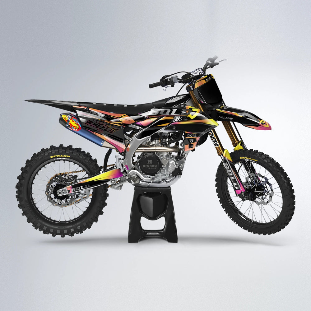 GEBEL V1 Yamaha YZF MX motocross graphics kit in Pink & Yellow