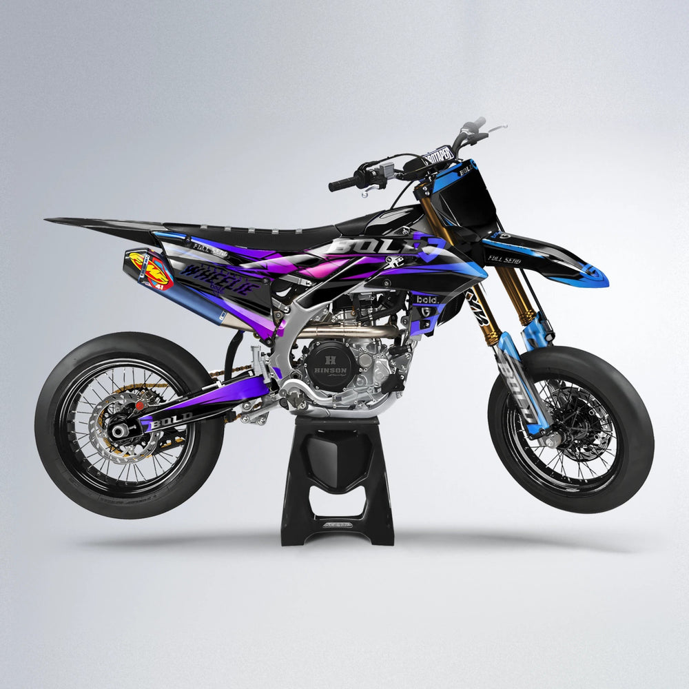 GEBEL V1 Yamaha YZF SM supermoto graphics kit in Blue Purple Fade