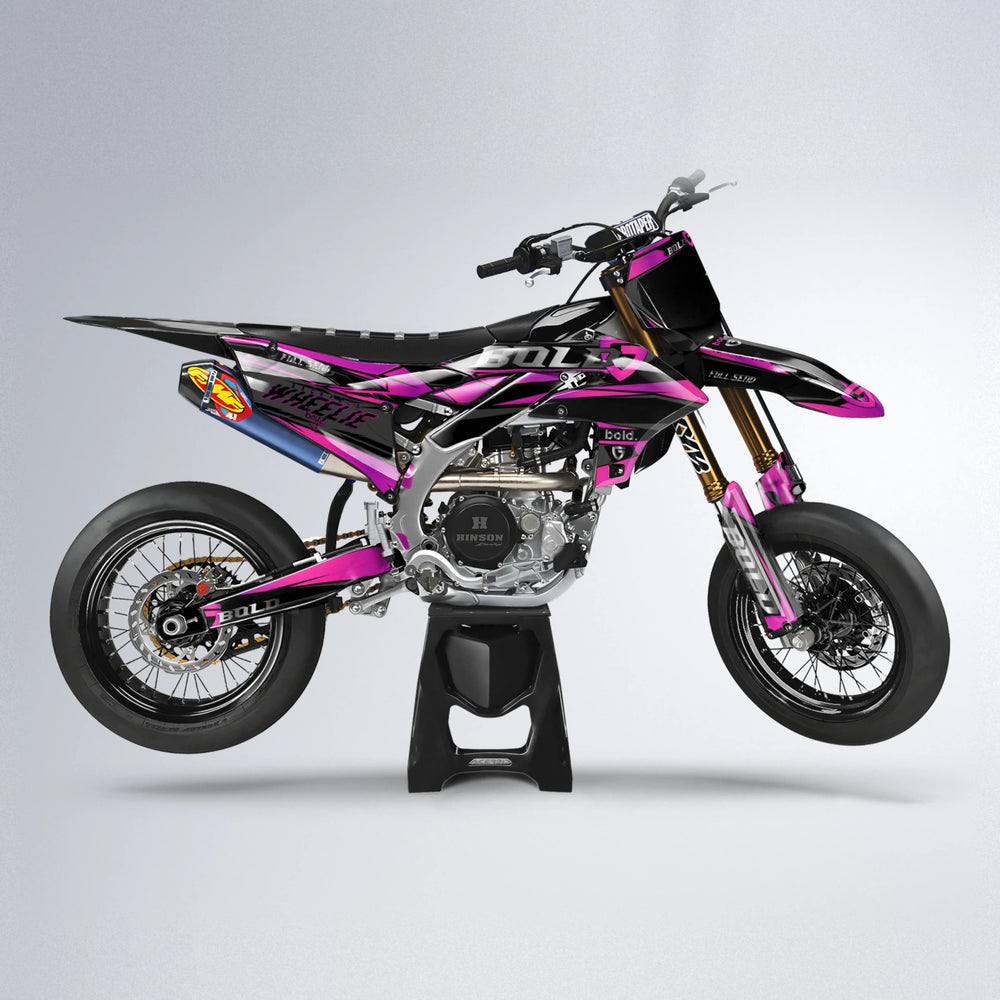 GEBEL V1 Yamaha YZF SM supermoto graphics kit in Pink