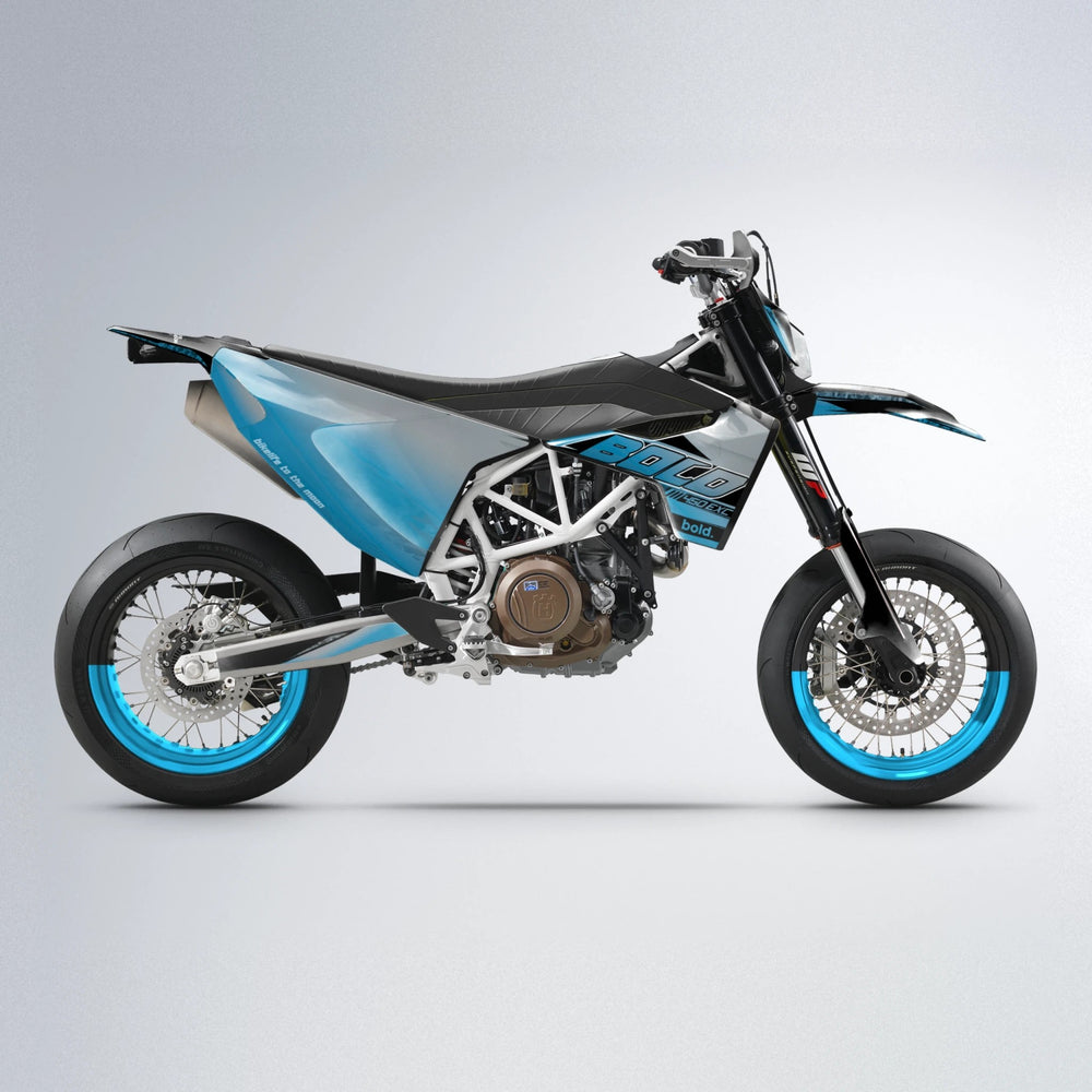 GEBEL V2 Husqvarna 701 supermoto graphics kit in Light Blue & White