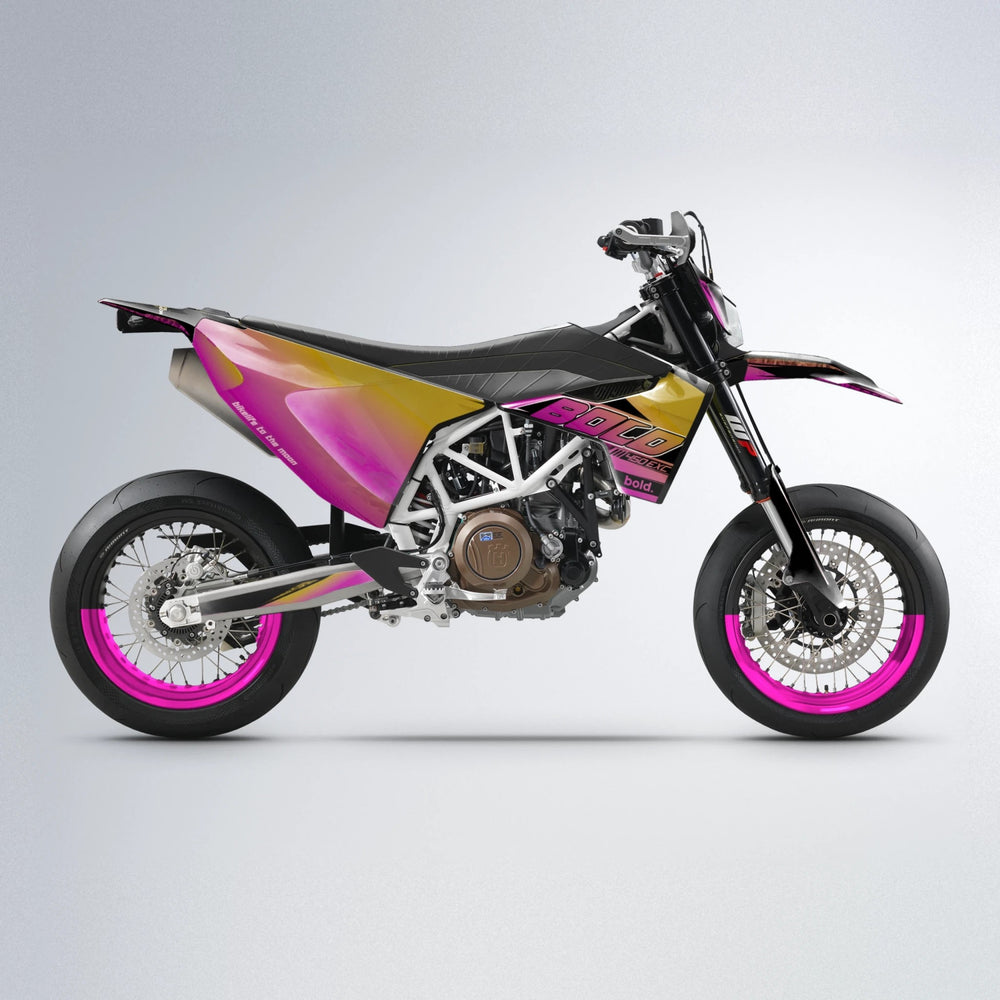 GEBEL V2 Husqvarna 701 supermoto graphics kit in Pink & Yellow