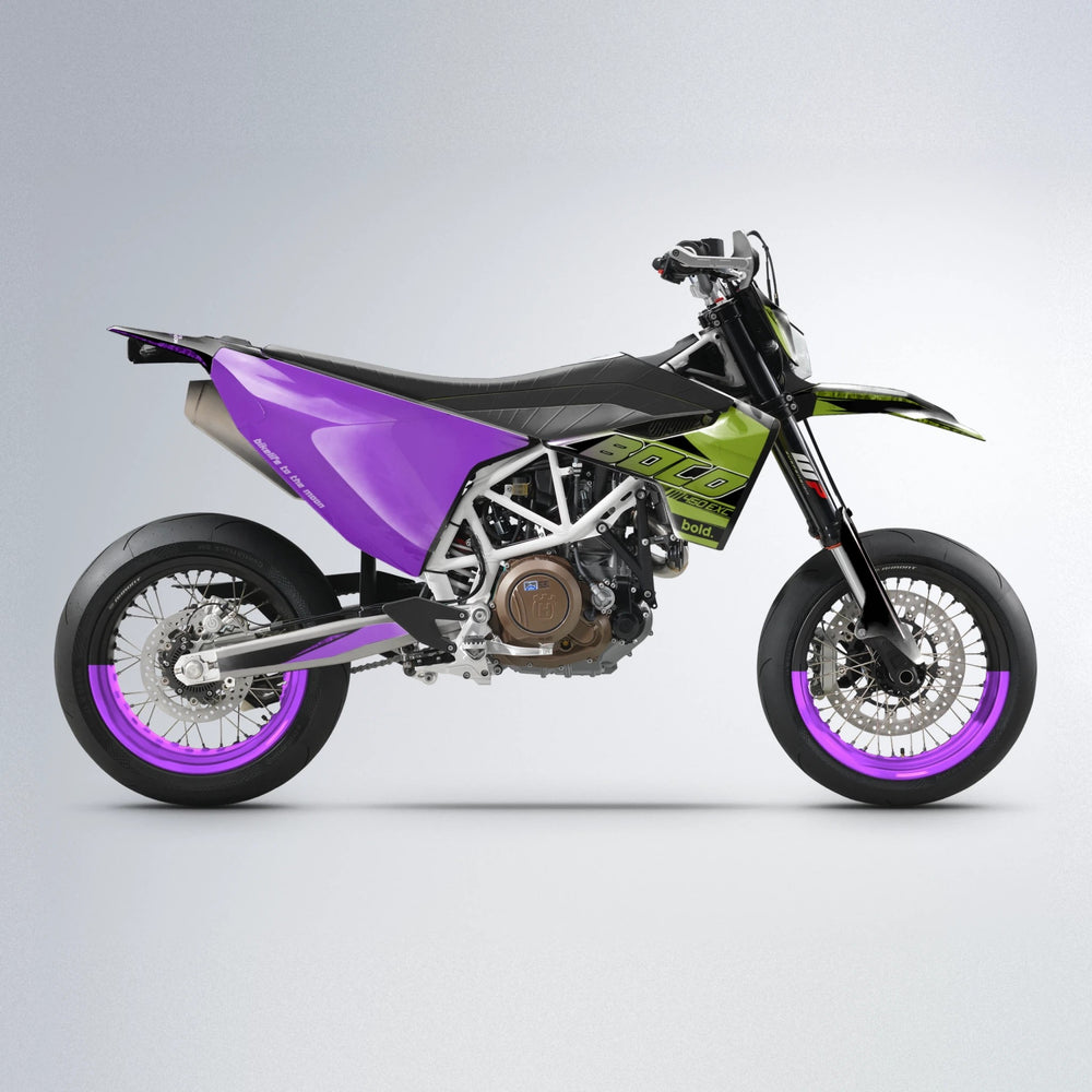 GEBEL V2 Husqvarna 701 supermoto graphics kit in Purple & Yellow