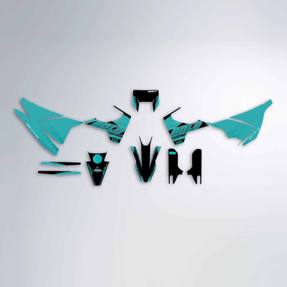GEBEL V2 Husqvarna 701 graphics kit parts layout in Teal