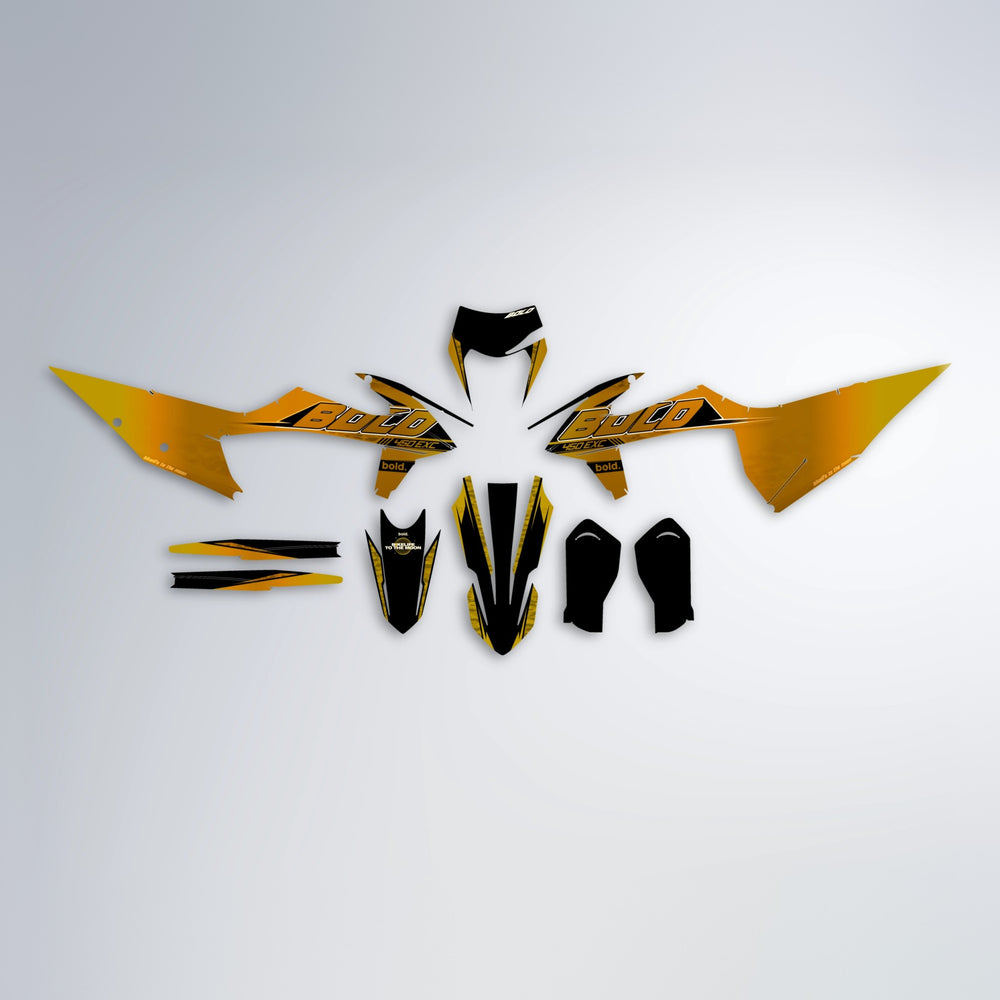 GEBEL V2 graphics kit parts layout in Gold Chrome