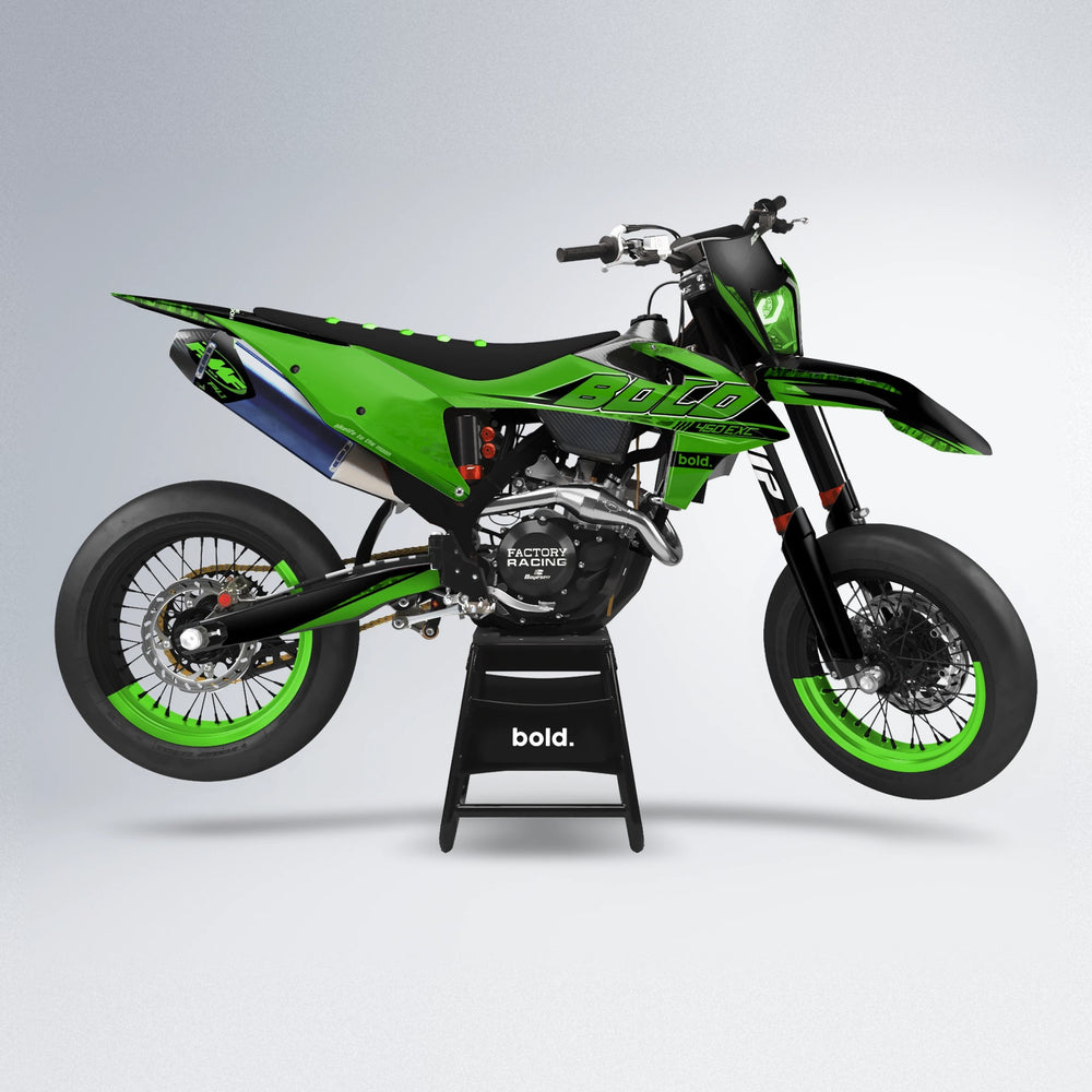 GEBEL V2 supermoto graphics kit in Green