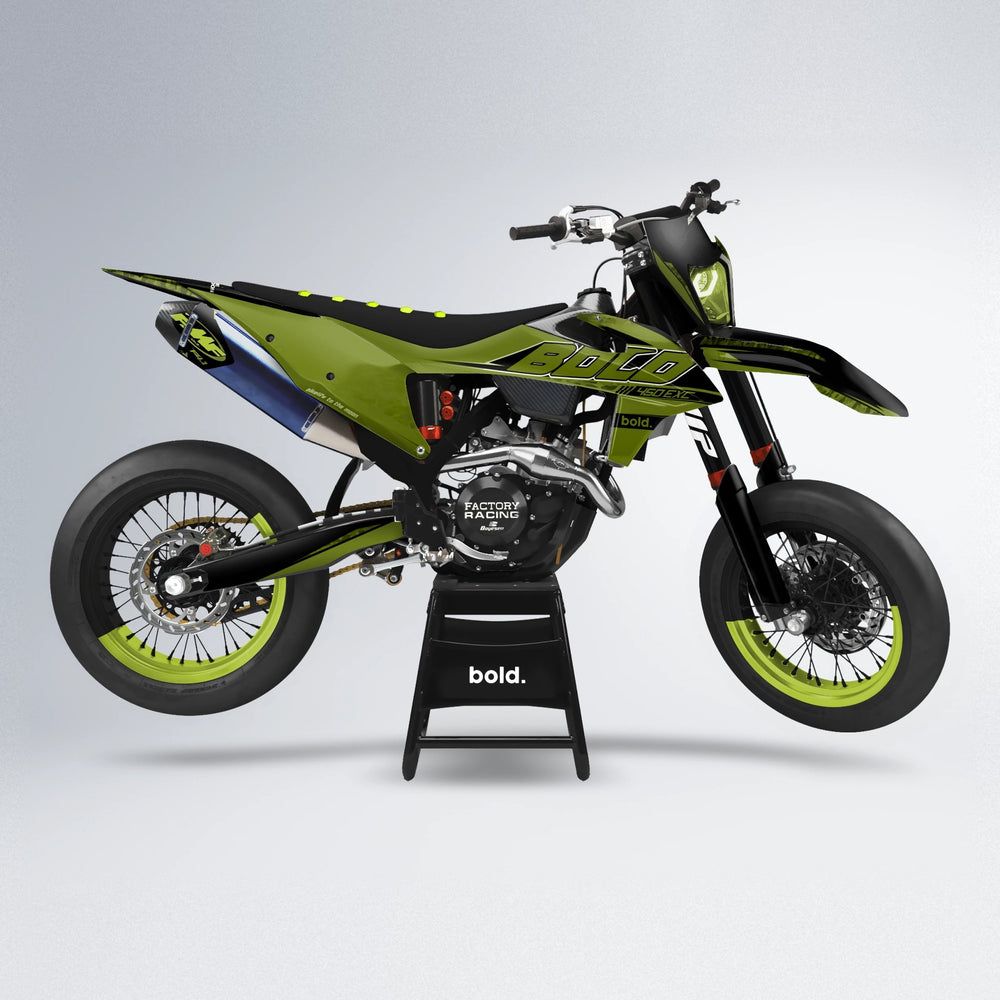 GEBEL V2 supermoto graphics kit in Olive