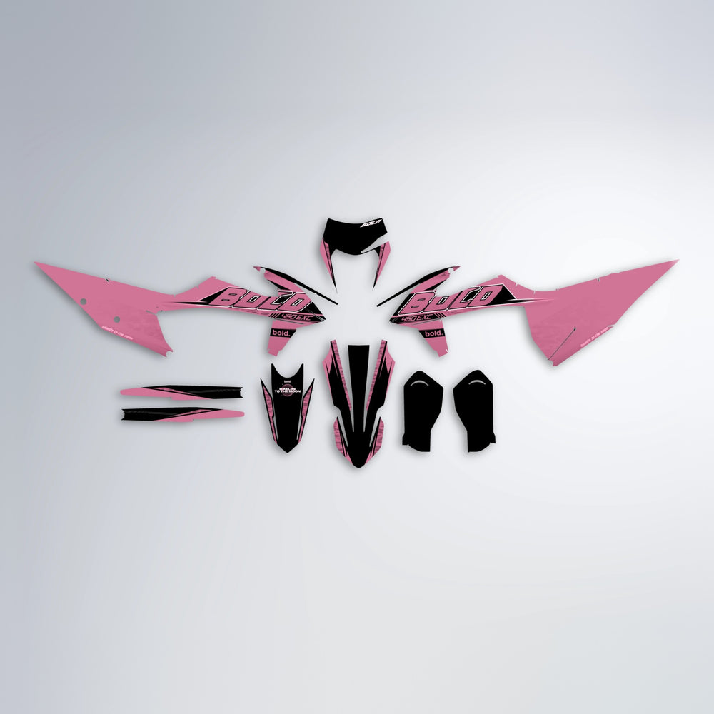 GEBEL V2 graphics kit parts layout in Sakura Pink