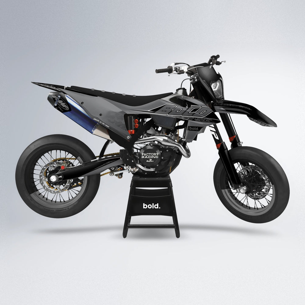 GEBEL V2 supermoto graphics kit in Silver