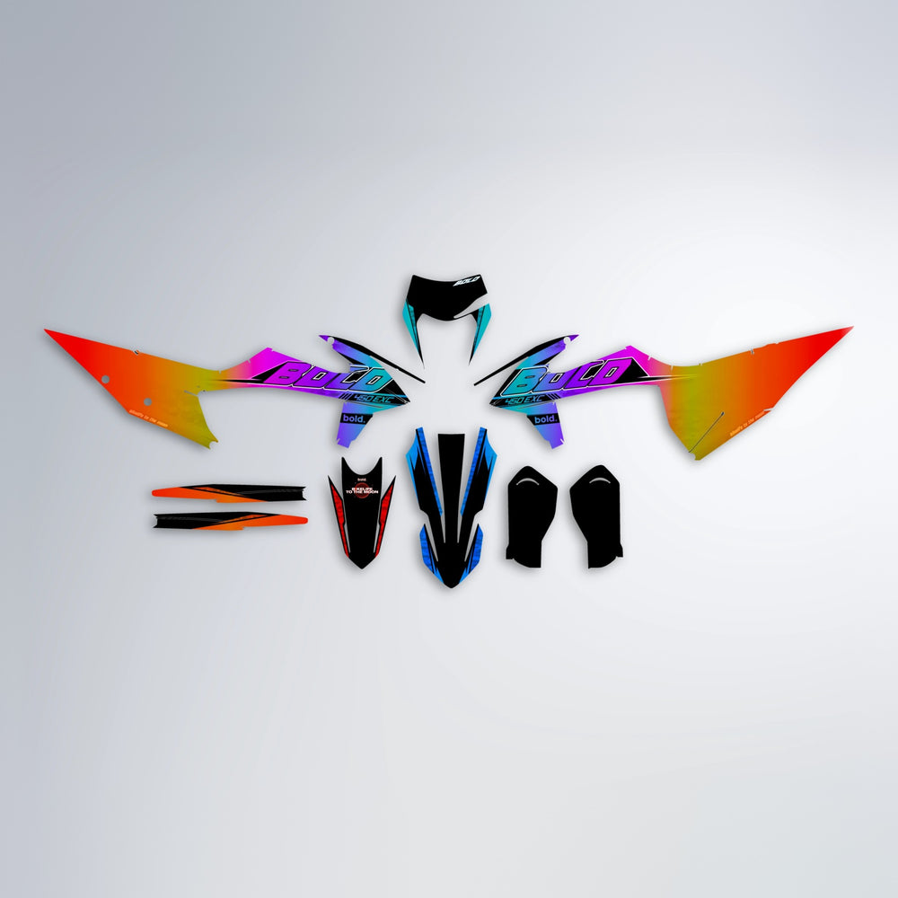 GEBEL V2 graphics kit parts layout in Sunset Fade