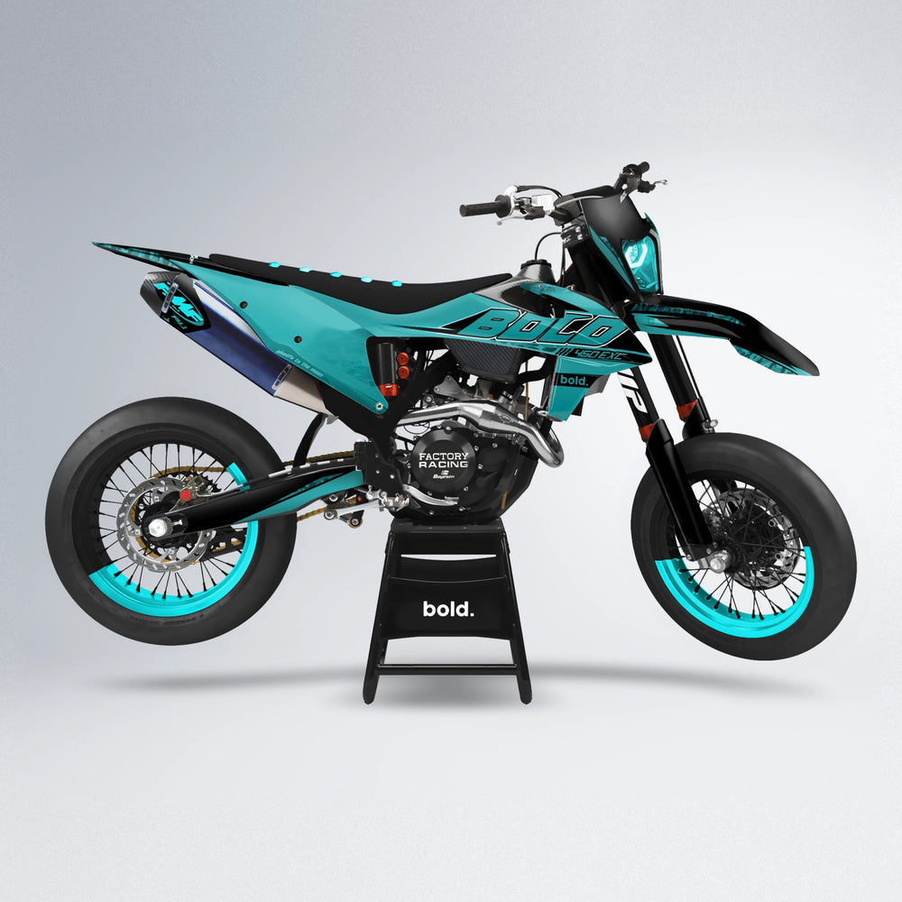 GEBEL V2 supermoto graphics kit in Teal