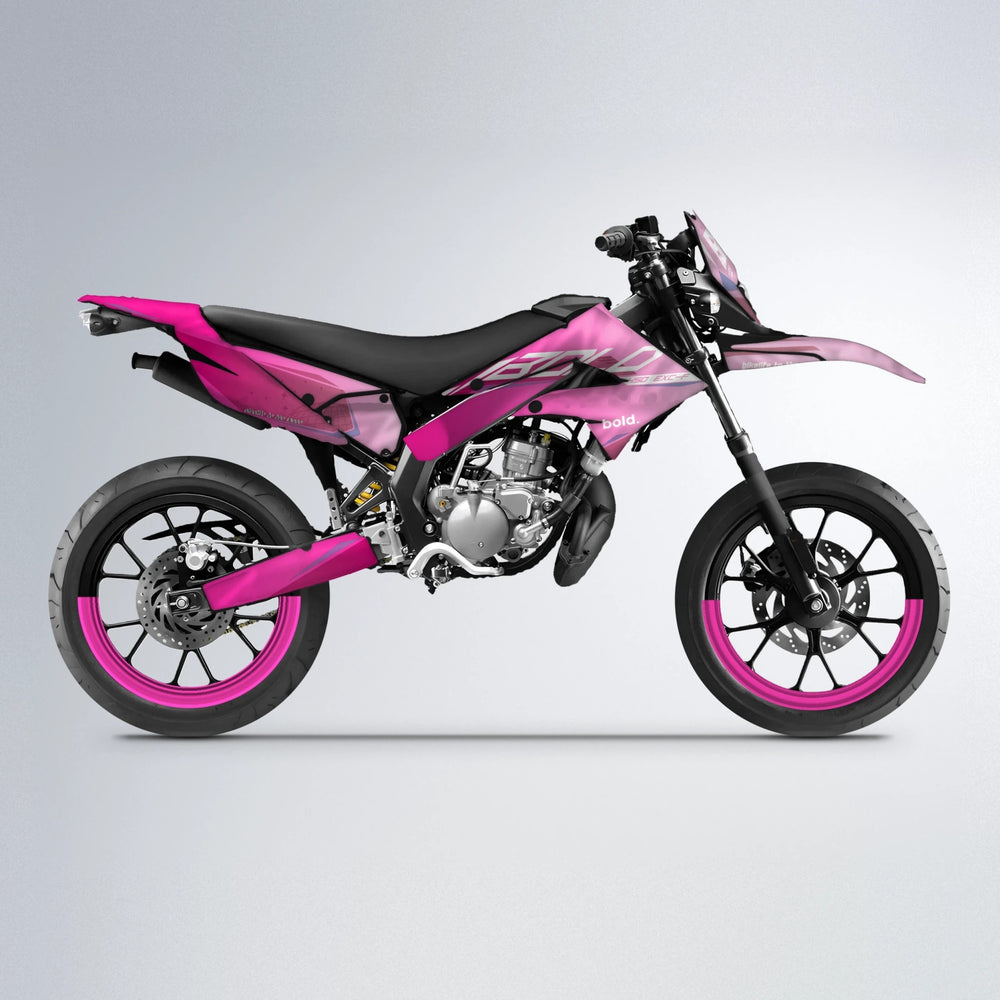 GEBEL V3 Derbi Senda supermoto graphics kit in Flamingo