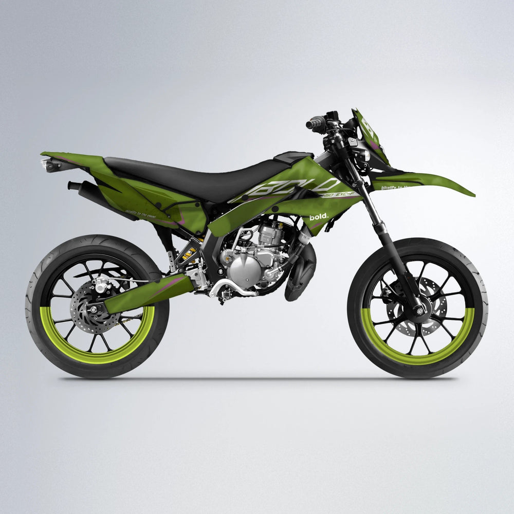 GEBEL V3 Derbi Senda supermoto graphics kit in Olive