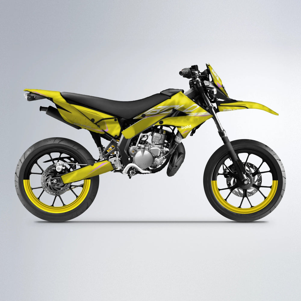 GEBEL V3 Derbi Senda supermoto graphics kit in Yellow