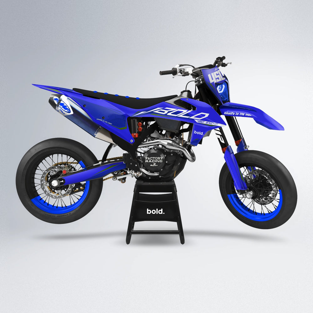 GEBEL V3 supermoto graphics kit in Blue