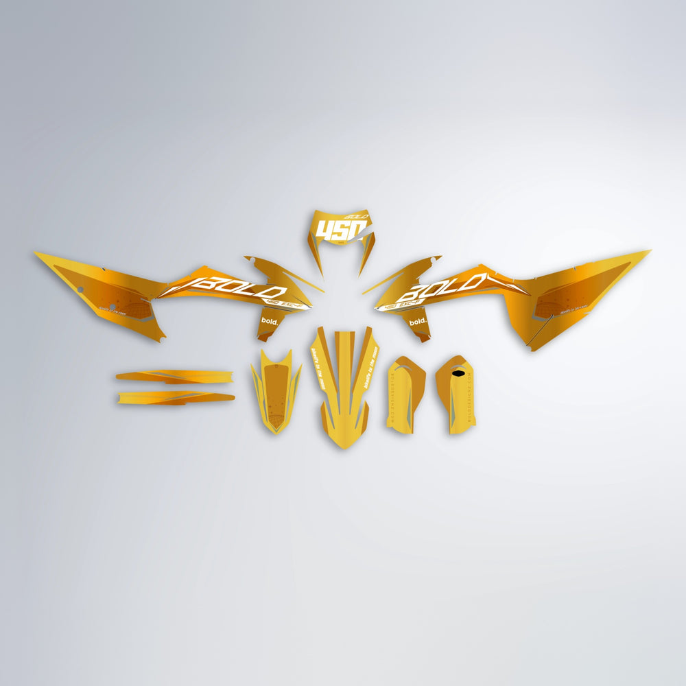 GEBEL V3 graphics kit parts layout in Gold Chrome