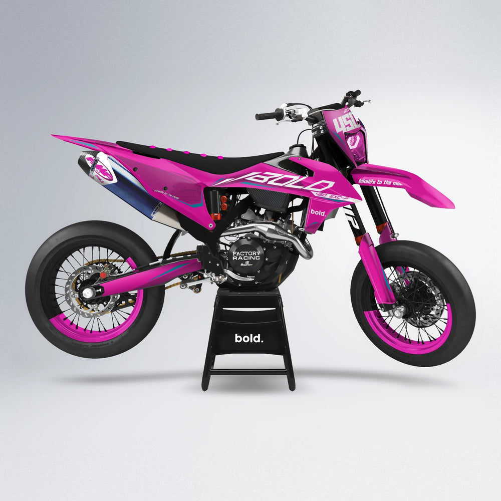 GEBEL V3 supermoto graphics kit in Pink