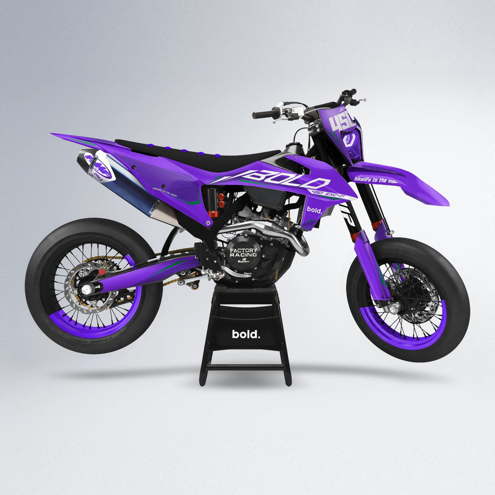 GEBEL V3 supermoto graphics kit in Purple