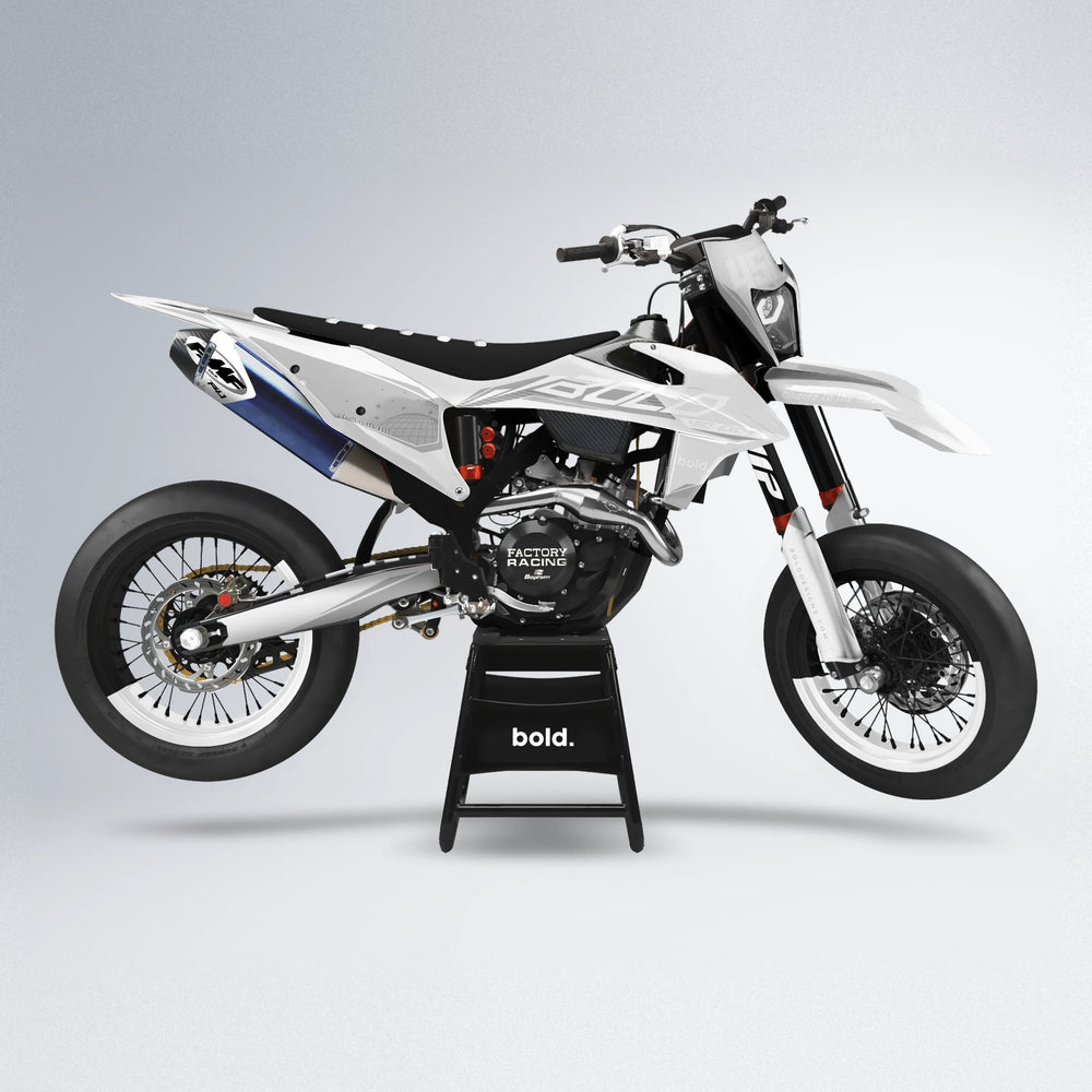 GEBEL V3 supermoto graphics kit in White