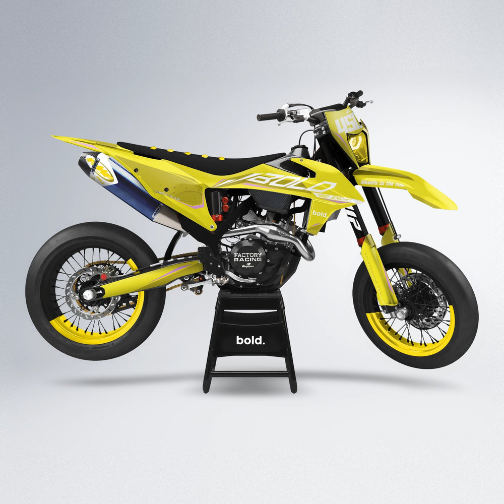 GEBEL V3 supermoto graphics kit in Yellow