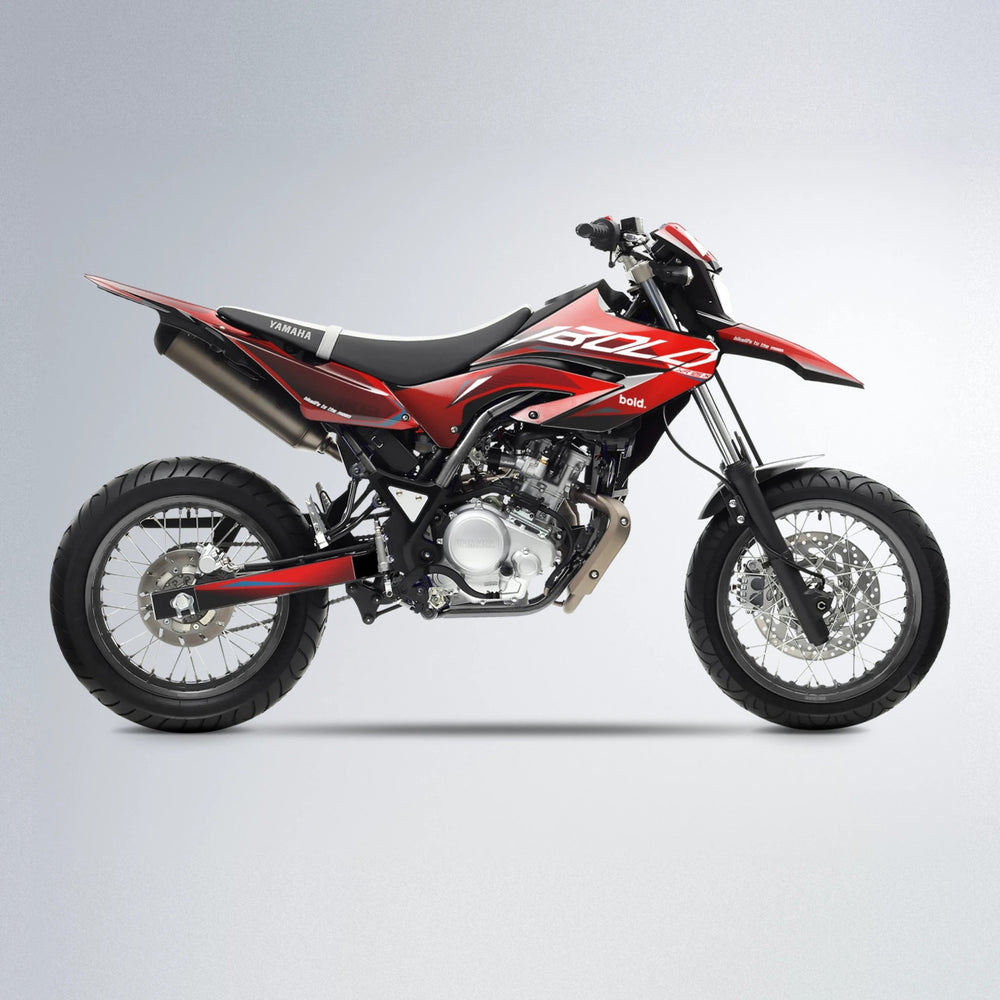 GEBEL V3 Yamaha WR 125X supermoto graphics kit in Black & Red