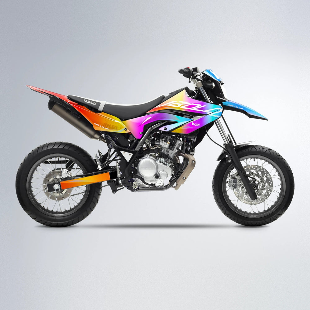 GEBEL V3 Yamaha WR 125X supermoto graphics kit in Sunset Fade