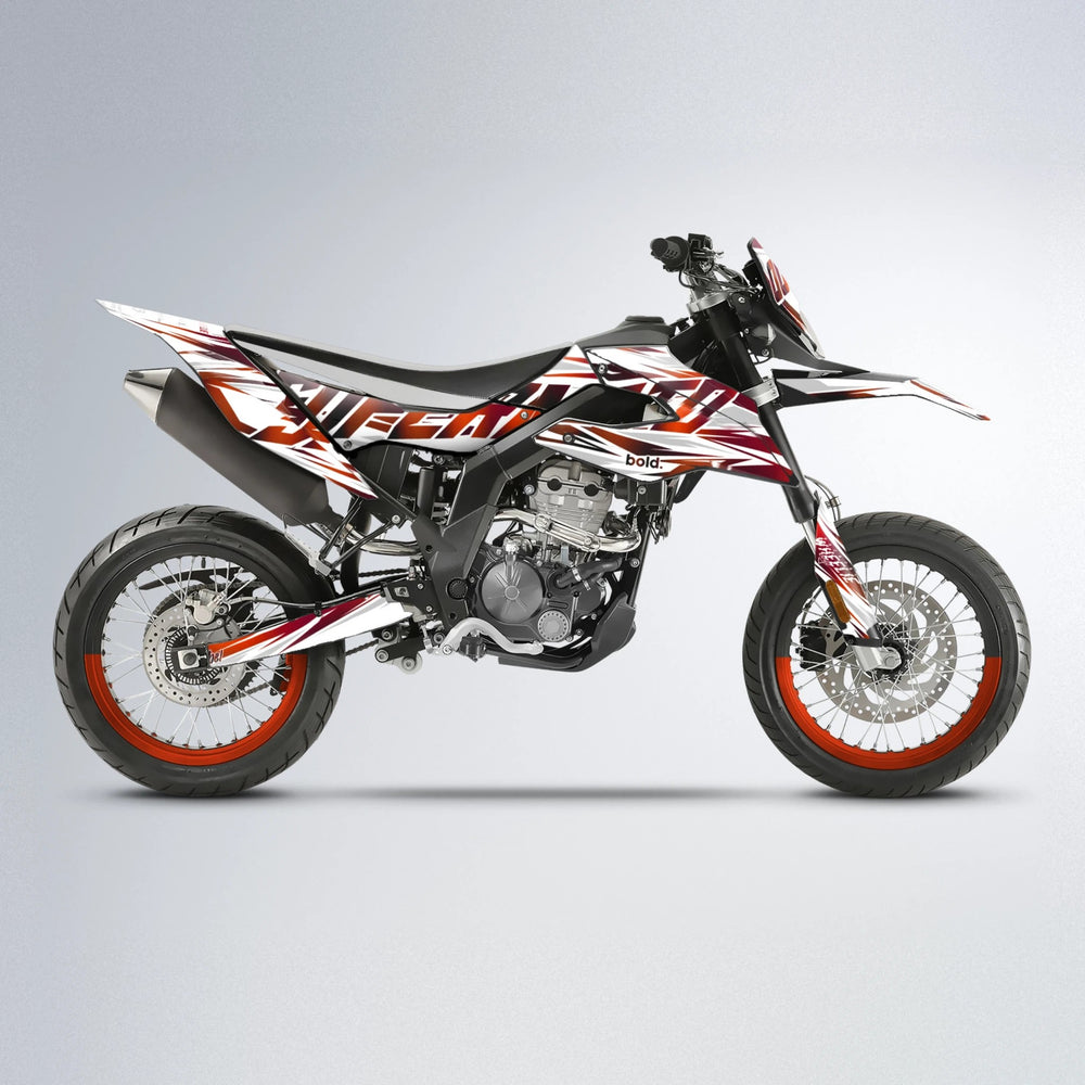GEBEL V4 Aprilia SX 125 supermoto graphics kit in Black & Red